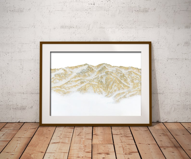 Mountain Wall Art Mountain Home Decor Olympic Mountains Wall Decor Etsy