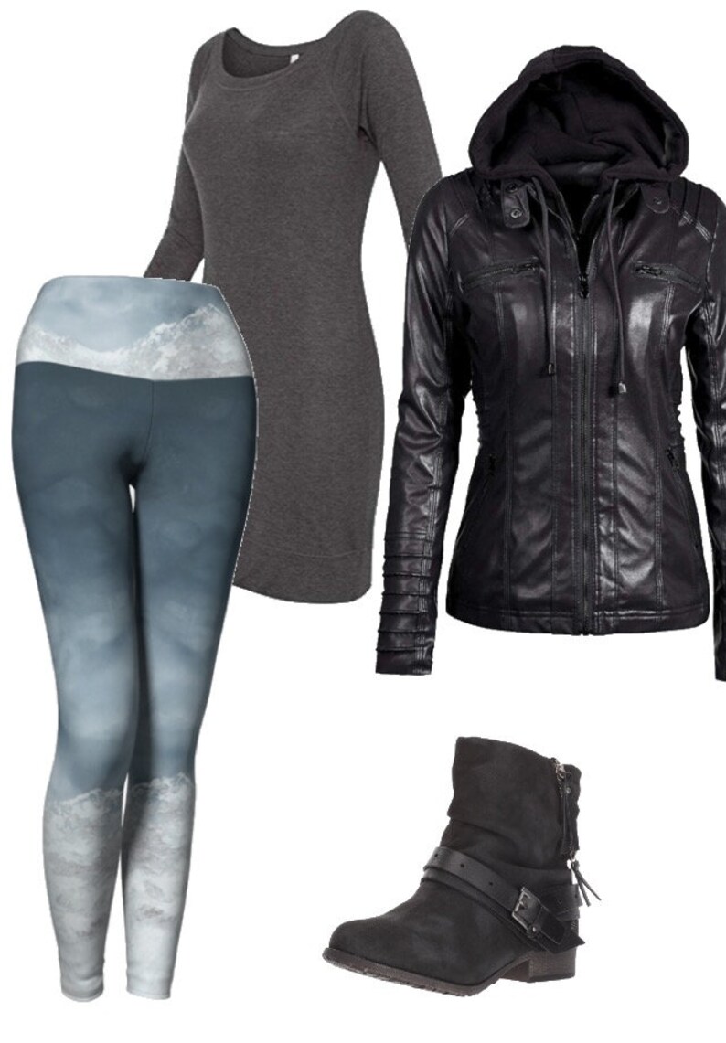 Thick Leggings Boho Leggings Original Art Leggings Mountain Leggings