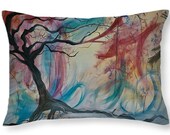 Spring Breeze Decorative Pillow, Soft Velveteen Nature Decor printed from Original Art - multiple sizes