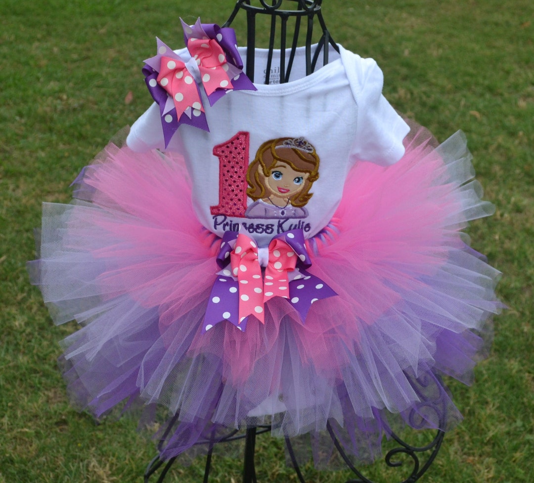 Sofia the First tutu set,2 DESIGNS, First Birthday , Princess Sofia  birthday outfit…