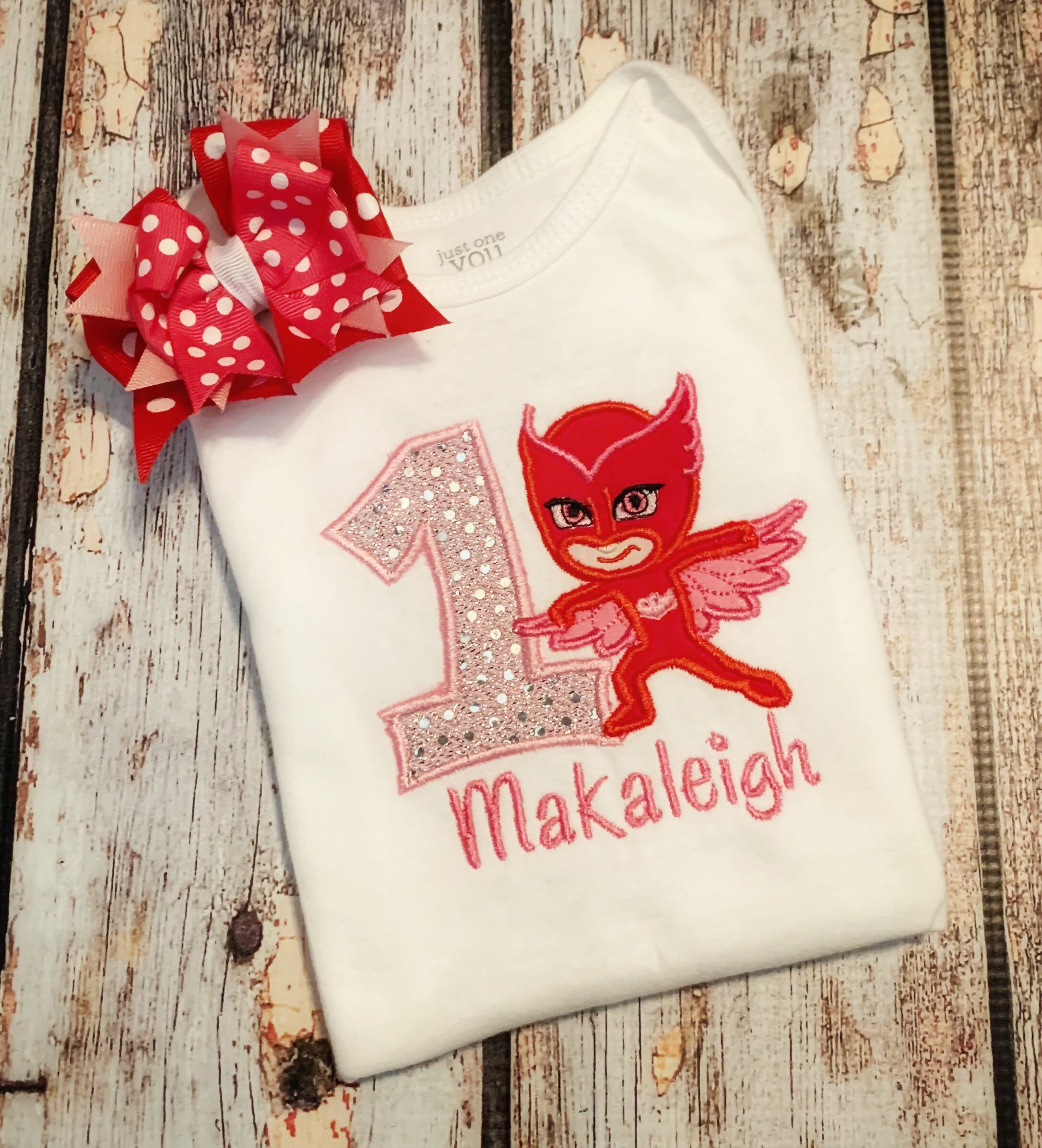 Red Ninja Masks Girl 1st Birthday Shirt Custom Made Birthday