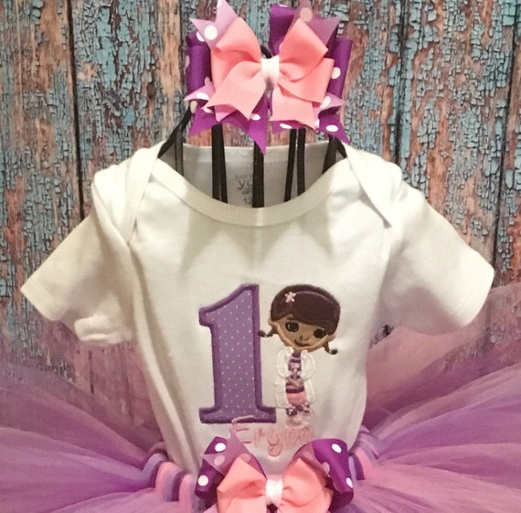 Doc Mcstuffins and Lambie Birthday Tutu Outfit Dress Set Handmade in Purple Brights 1st 2nd 3rd Etsy