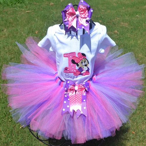 Pink Lavender and Gold Minnie Mouse Birthday Outfit minnie Etsy