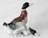 Sale antique porcelain figurine KARL ENS wild ducks around 1900 Old Volkstedt porcelain ducks with original hand painting