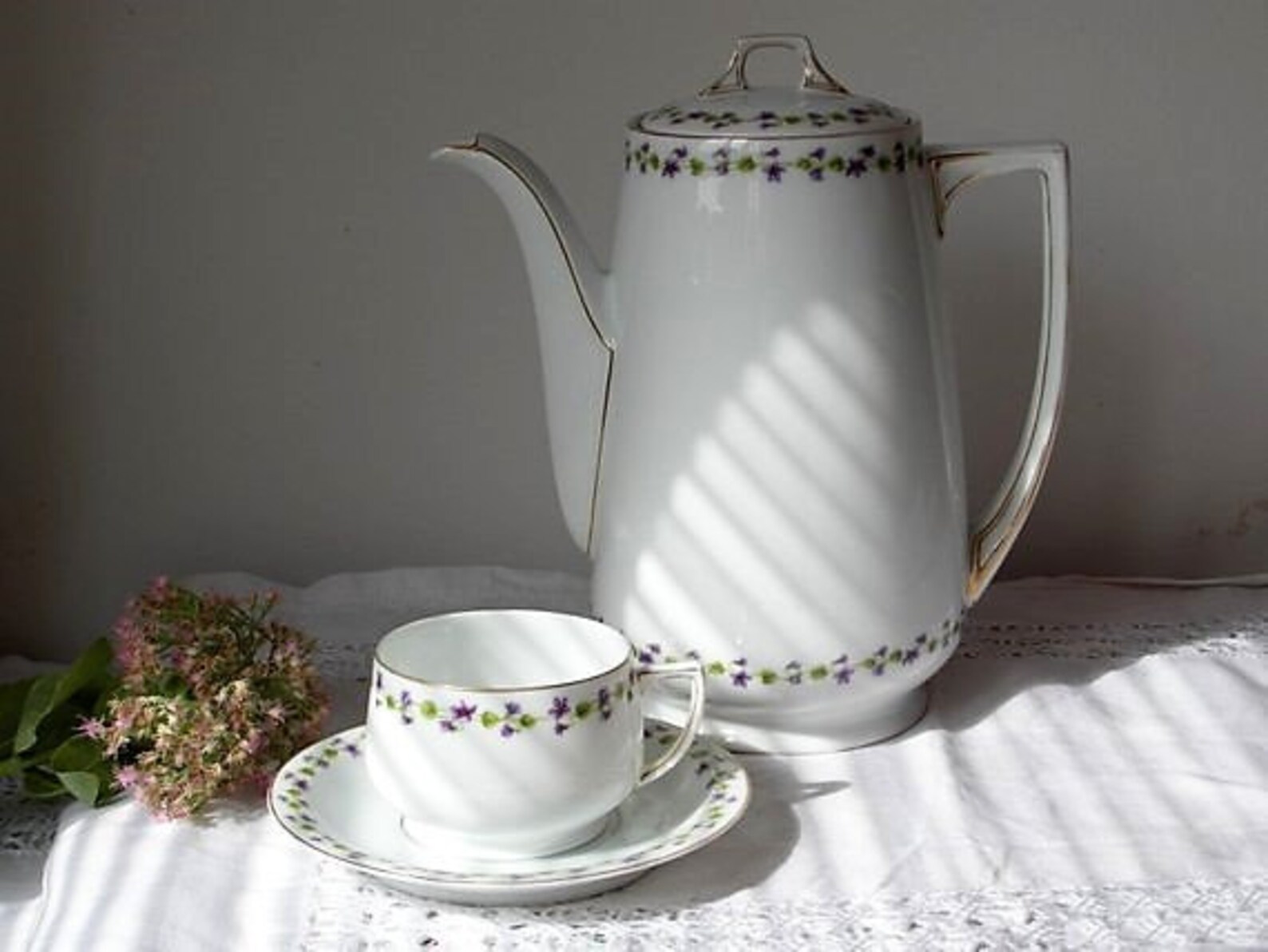 Antiguo juego de té y café para 6 personas THOMAS de porcelana alemana