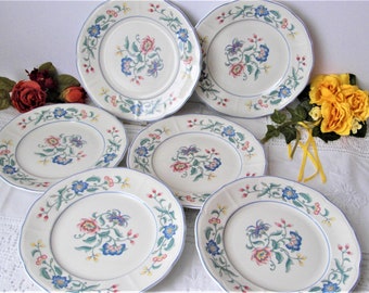 Villeroy & Boch DELIA cake plate set 6 x plates in vitro porcelain with colorful floral decor