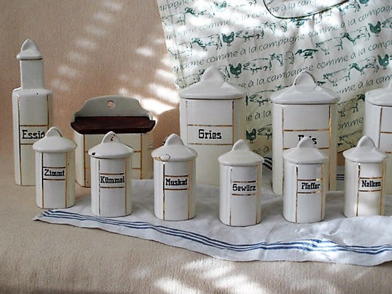 Antik Vorratsdosen Set Mehl Zucker Reis Landhaus Küche | Etsy
