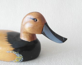 Duck wooden duck handmade folk art decoy with glass eyes