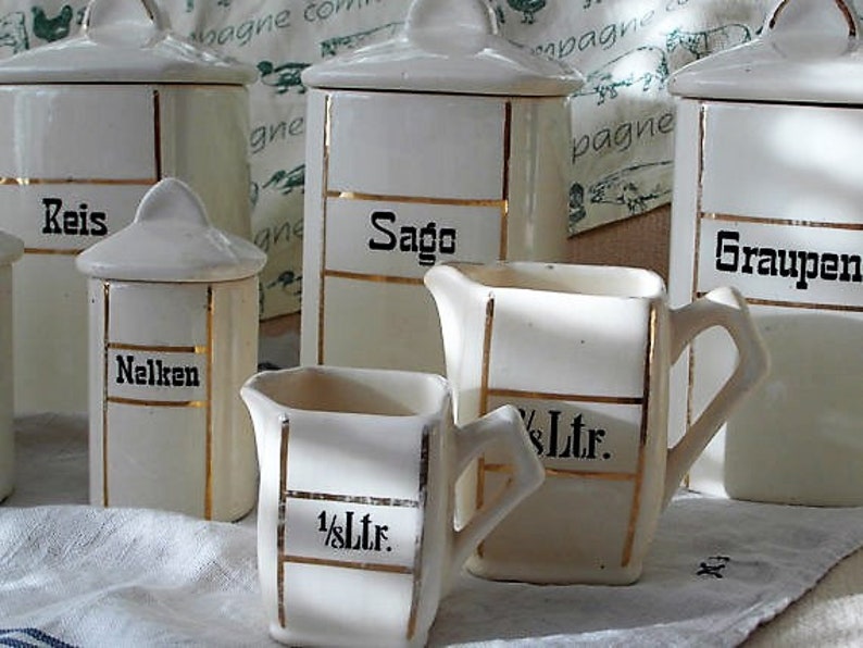 Antik Vorratsdosen Set Mehl Zucker Reis Landhaus Küche | Etsy