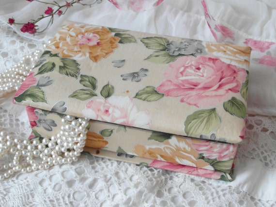 French jewelry box with roses forget-me-not flowe… - image 1