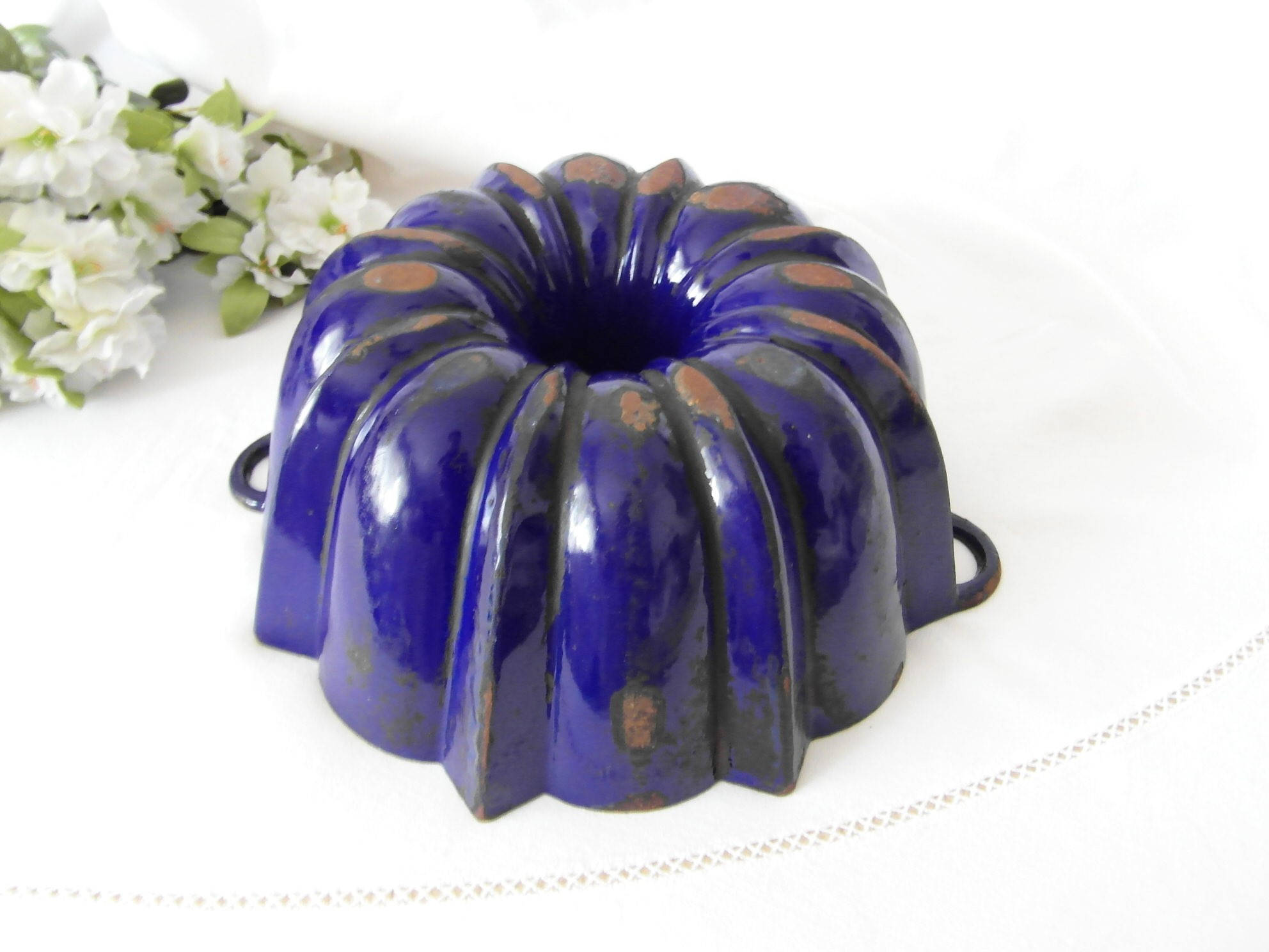 Ausverkauf Antik Gusseisen Kuchenform Gugelhupf blau Emaille | Etsy