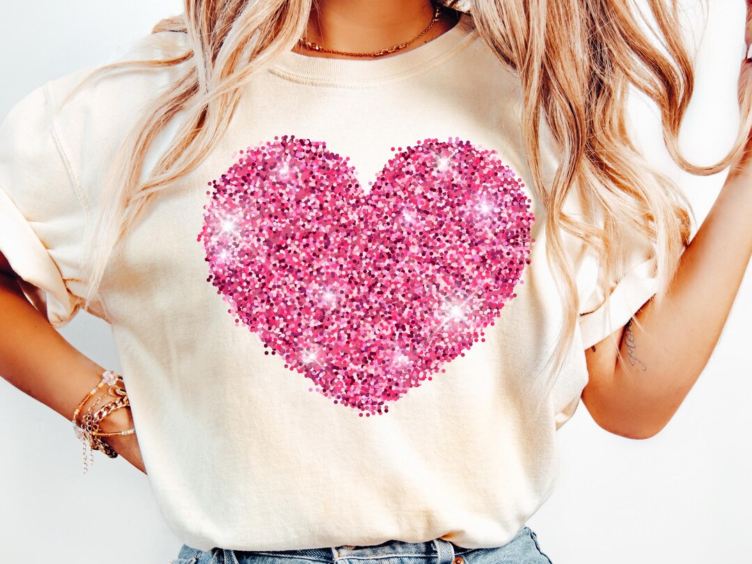 Pink Glitter Valentine Heart Png, Valentine Png, Girls Valentine Png ...