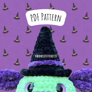 No Sew Witch Hat Crochet Pattern, Halloween Amigurumi Instructions, Cute Gift