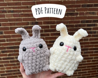 Chonky Bunny Crochet Pattern, Low Sew Rabbit Amigurumi Instructions, Animal Crochet Pattern, Easter Gift, Birthday Gift