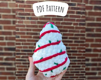 Christmas Tree Cake Crochet Pattern, No Sew Amigurumi Instructions, Cute Gift