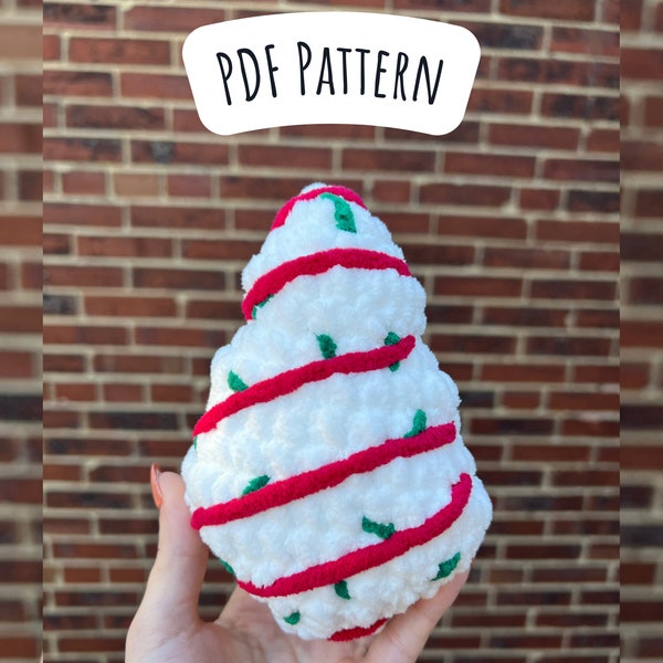 No Sew Weihnachtsbaum Kuchen Häkelanleitung, Weihnachts-Amigurumi-Anleitung, niedliche Geschenkidee, gehäkelte Verzierung