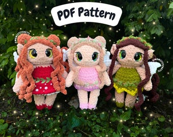 Low Sew Fairy Crochet Pattern, Customizable Amigurumi Instructions, Crochet Elf, Cute Birthday Gift