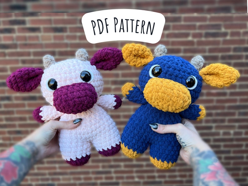 Cow Crochet Pattern Amigurumi Instructions Crochet Cow Farm Etsy