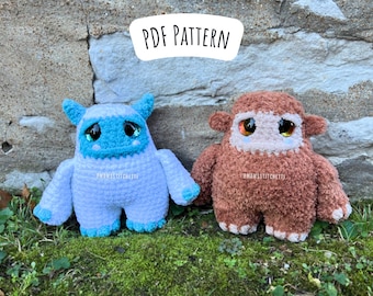 Low Sew Yeti & Bigfoot-haakpatroon, Sasquatch Amigurumi-instructies, leuk kerstcadeau