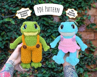 No Sew Frog Crochet Pattern, Toad Amigurumi Instructions, Spring Crochet