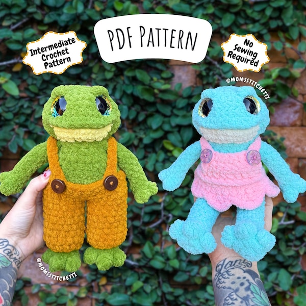 No Sew Frog Crochet Pattern, Toad Amigurumi Instructions, Spring Crochet