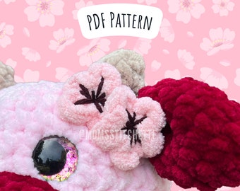 Cherry Blossom Crochet Pattern, No Sew Amigurumi Instructions, Crochet Flower, Cute Gift