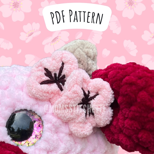 Cherry Blossom Crochet Pattern, No Sew Amigurumi Instructions, Crochet Flower, Cute Gift