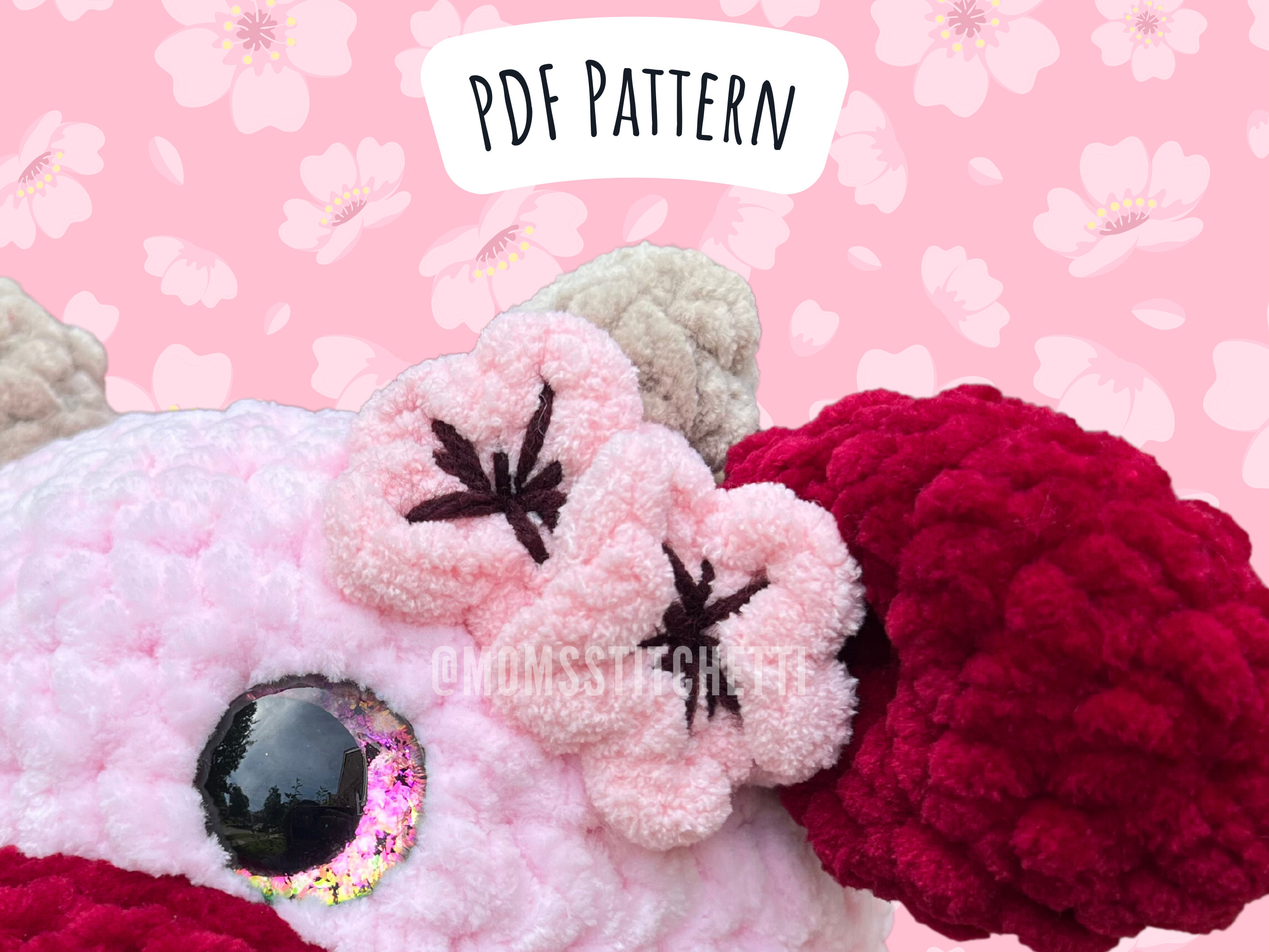 No-Sew Cherry Blossom Appliqué Amigurumi Pattern