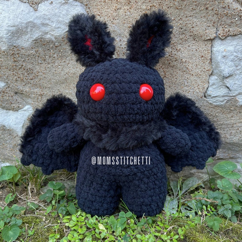 Mothman en Cthulhu haakpatroon, laag naai Amigurumi-instructies, cryptid gehaakte knuffel, schattig verjaardagscadeau afbeelding 2