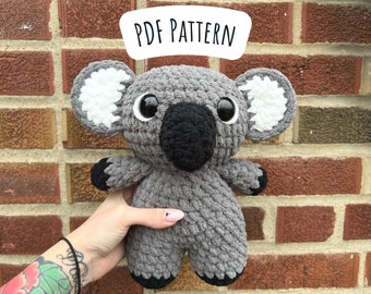 Koala Crochet Pattern, Low Sew Amigurumi Instructions, Crochet Koala, Cute Birthday Gift