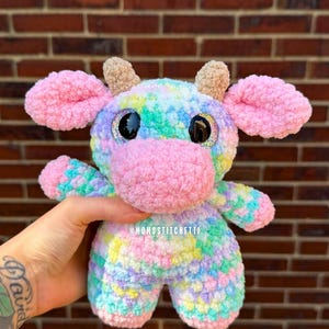 Low Sew Cow Crochet Pattern, Farm Animal Amigurumi Instructions, Crochet Cow, Cute Birthday Gift image 2