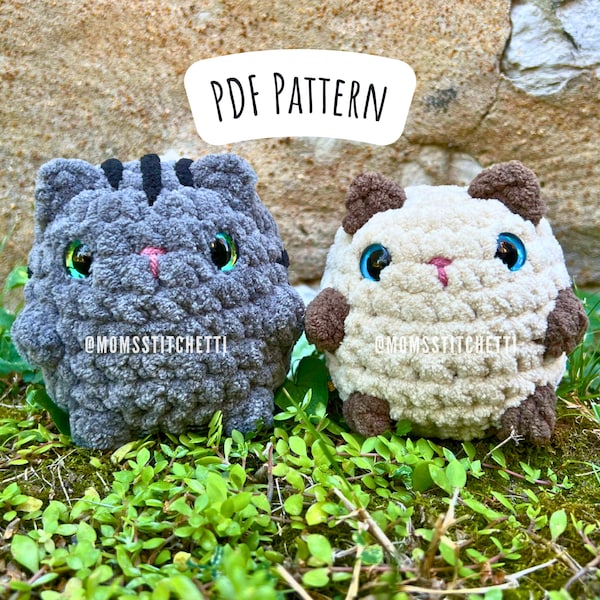 No Sew Chonky Cat Crochet Pattern, Amigurumi Instructions, Animal Crochet Pattern, Birthday Gift