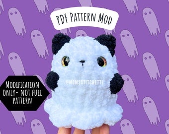 No Sew Ghost Cat Crochet Pattern Mod, Amigurumi Instructions, Crochet Cat, Halloween Plushie, Cute Birthday Gift