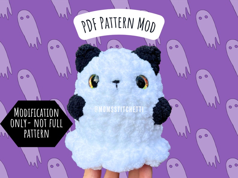 No Sew Ghost Cat Crochet Pattern Mod, Amigurumi Instructions, Crochet Cat, Halloween Plushie, Cute Birthday Gift image 1