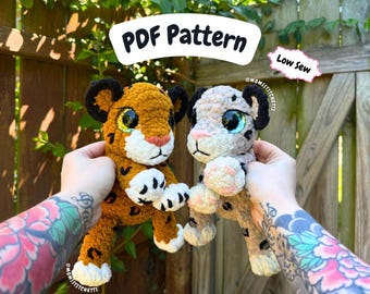 Leopard Crochet Pattern, Snow Leopard Amigurumi Instructions, Crochet Big Cats, Cute Birthday Gift