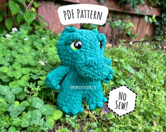 No Sew Crocodile Crochet Pattern, Alligator Amigurumi Instructions, Crochet Reptile, Cute Birthday Gift