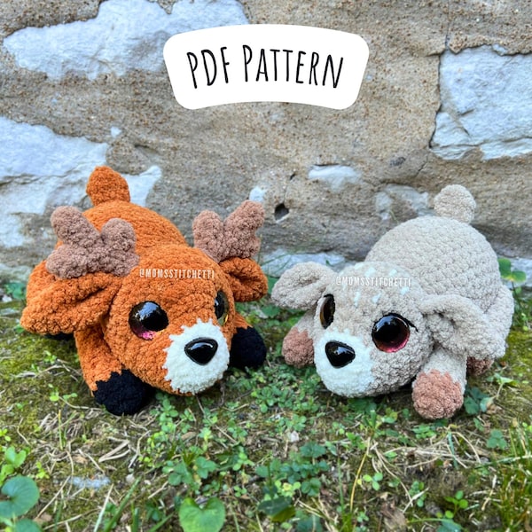 Low Sew Deer Crochet Pattern, Deer Amigurumi Instructions, Cute Christmas Gift
