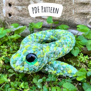 No Sew Snake Crochet Pattern, Reptile Amigurumi Instructions, Viper Amigurumi Pattern, Cute Gift