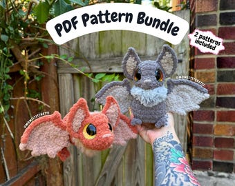 Kawaii Bat Crochet Pattern Bundle, Halloween Amigurumi Instructions, Kawaii Gift Ideas