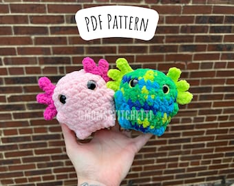 No Sew Axolotl-haakpatroon, amigurumi-instructies, haakpatroon dieren, verjaardagscadeau, snel patroon