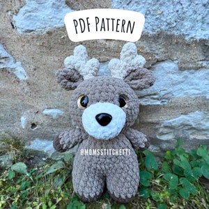 Deer Crochet Pattern, Low Sew Amigurumi Instructions, Crochet Deer, Woodland Animal, Cute Birthday Gift