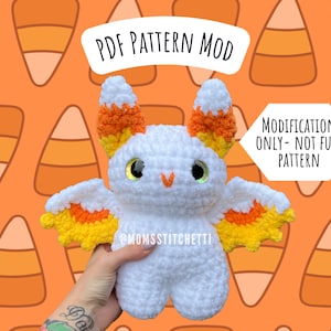 Candy Corn Bat Crochet Pattern Modification, Amigurumi Instructions, Crochet Bat, Halloween Crochet