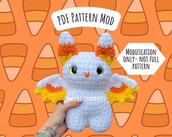 Candy Corn Bat Crochet Pattern Modification, Amigurumi Instructions, Crochet Bat, Halloween Crochet