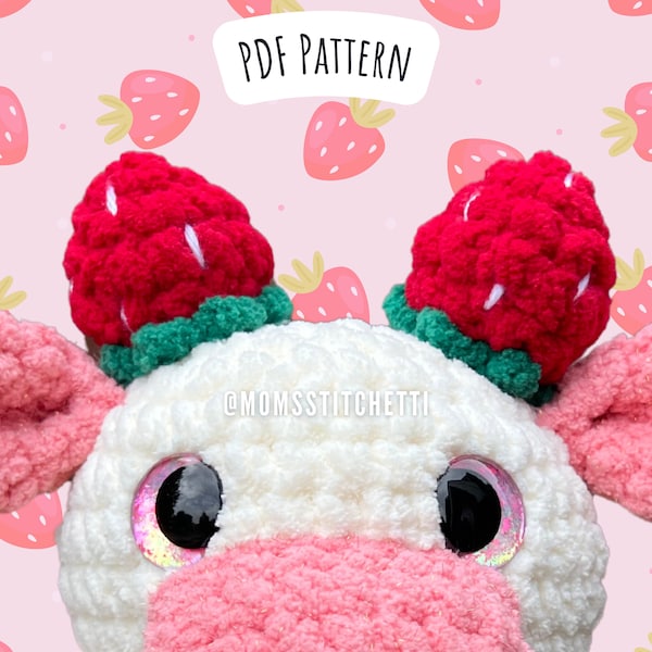 Strawberry Crochet Pattern, No Sew Amigurumi Instructions, Crochet Keychain, Cute Gift