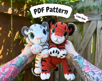Tiger Crochet Pattern, Amigurumi Instructions, Crochet Big Cats, Cute Birthday Gift