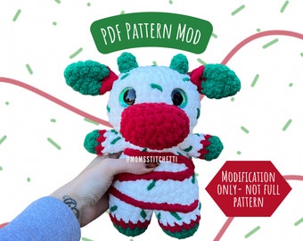 Christmas Tree Cake Cow Crochet Pattern Modification, Amigurumi Instructions, Crochet Cow, Farm Animal, Cute Christmas Gift
