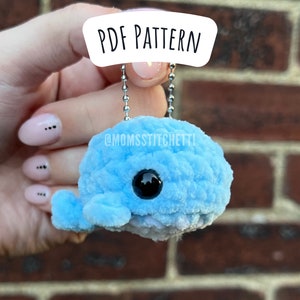 Whale Keychain Crochet Pattern, No Sew Amigurumi Instructions, Keychain Amigurumi Pattern, Cute Gift