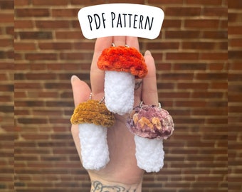 Mushroom Keychain Crochet Pattern, No Sew Amigurumi Instructions, Keychain Amigurumi Pattern, Cute Gift