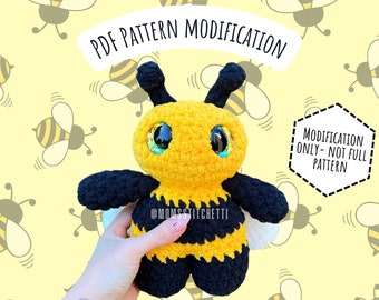 Bumblebee Crochet Pattern Modification, Amigurumi Instructions, Crochet Bee, Cute Birthday Gift