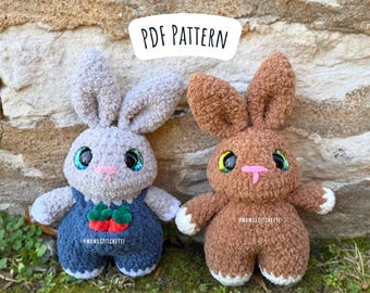 Low Sew Bunny Crochet Pattern, Rabbit Amigurumi Instructions, Birthday Gift, Easter Gift